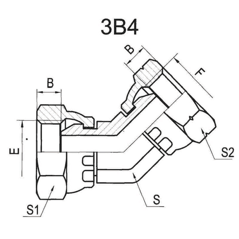 40°BSP FEMALE SWIVEL 60°CONE