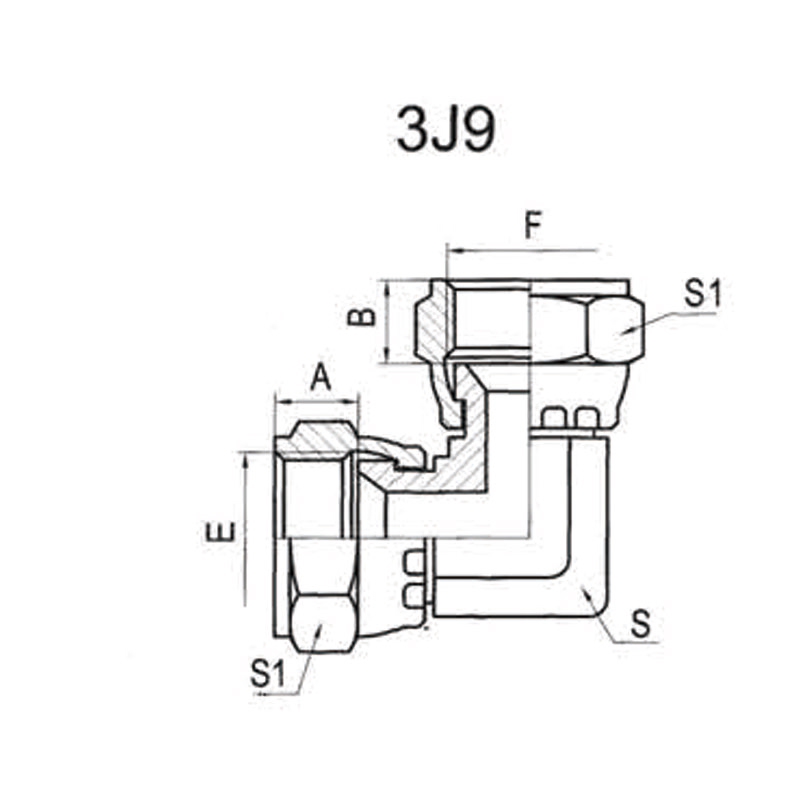 90°JIC FEMALE 74°SEAL