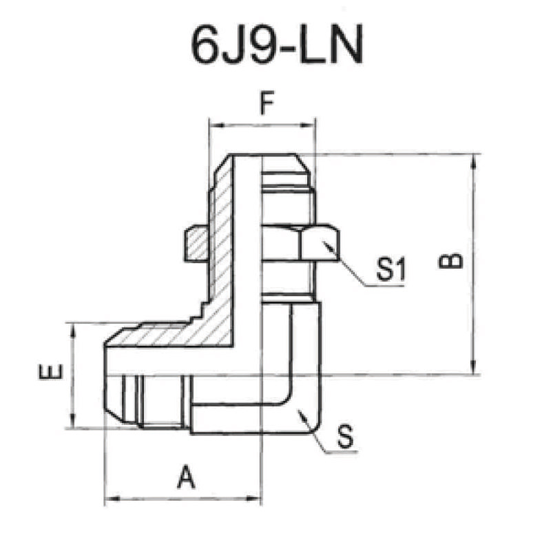 90 JIC MALE 74°CONE BULKHEAD